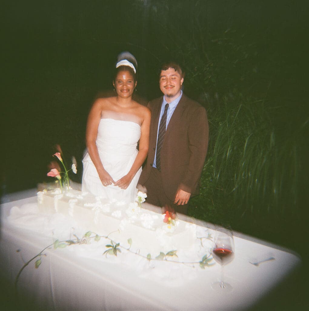 Chloe and Edward’s intimate backyard-style wedding celebration at Un Momento Bromont, photographed on film by R.K. Collective
