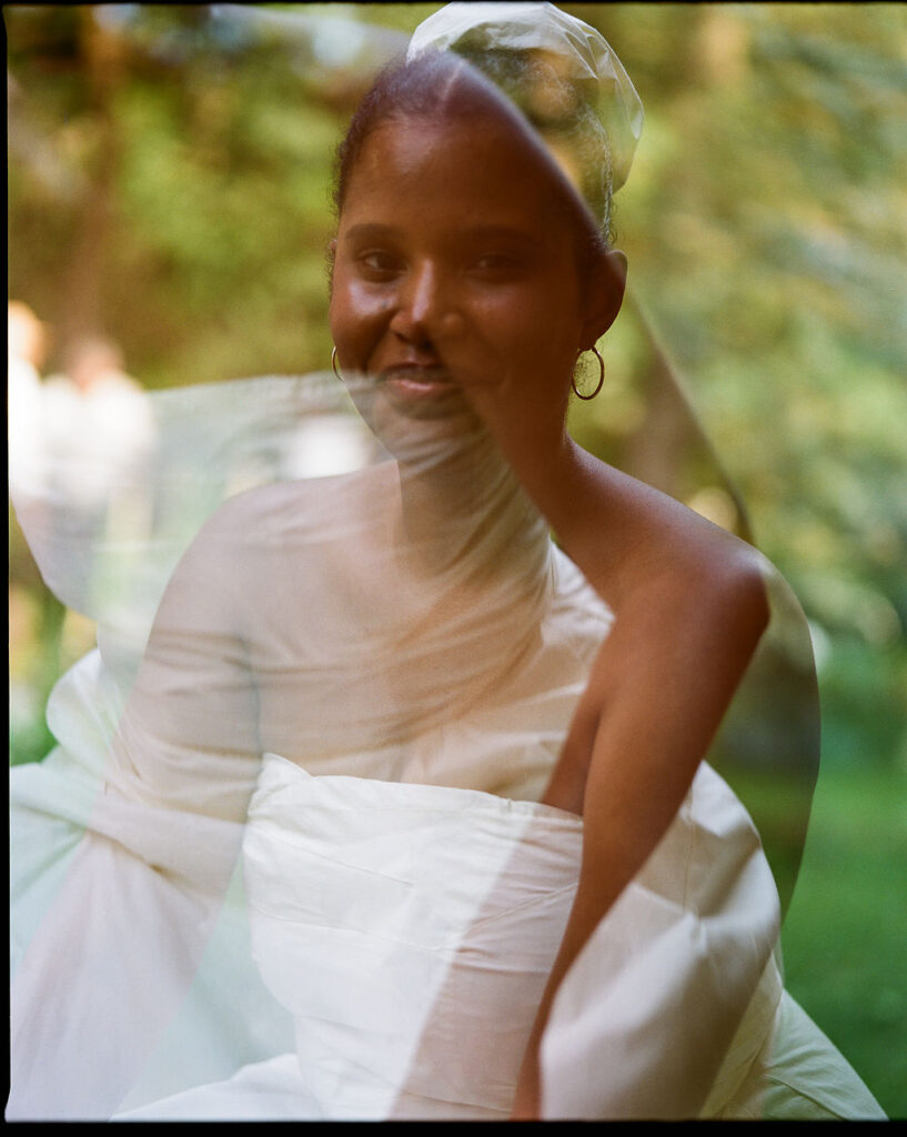 Chloe and Edward’s intimate backyard-style wedding celebration at Un Momento Bromont, photographed on film by R.K. Collective